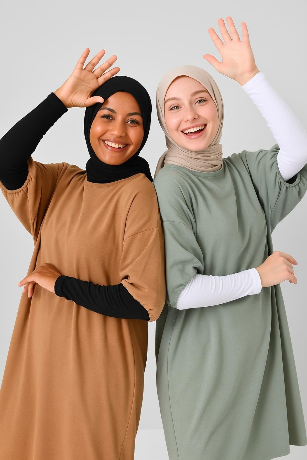 2'li Paket Lastikli Kolluk Seti - Beyaz ve Siyah