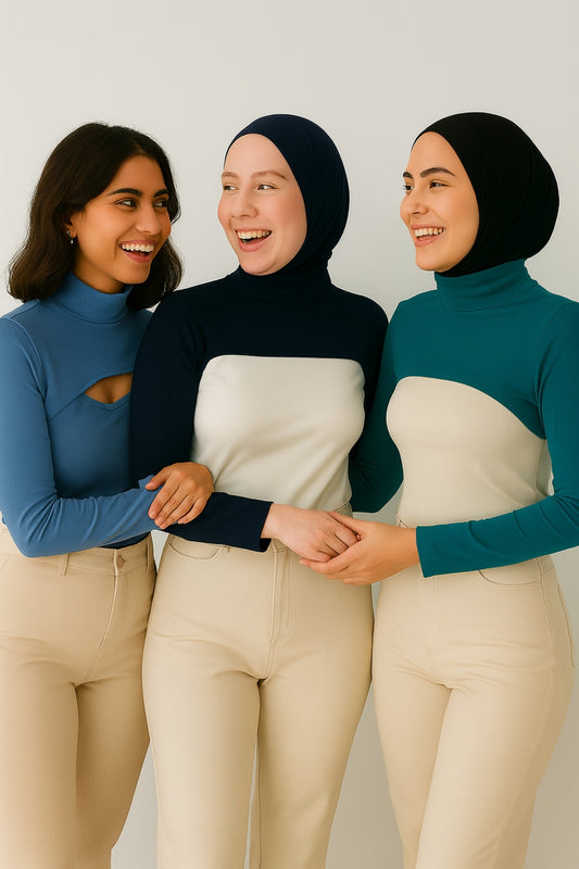 سوار ذراع بدون ياقة للرقبة - أسود