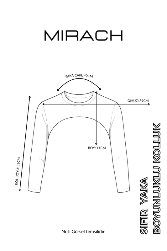 Sıfır Yaka Boyunluklu Kolluk - Bordo Beyaz Çizgili
