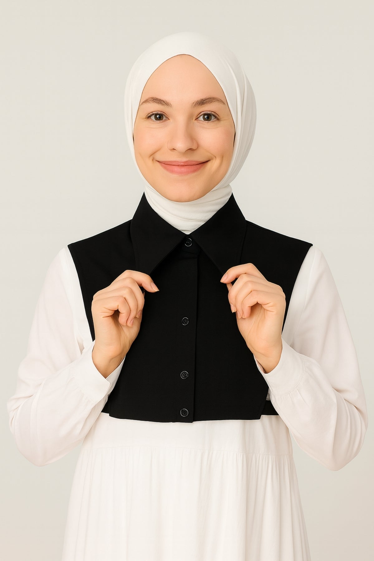 Sivri Yakalı Gömlek Yakası - Siyah