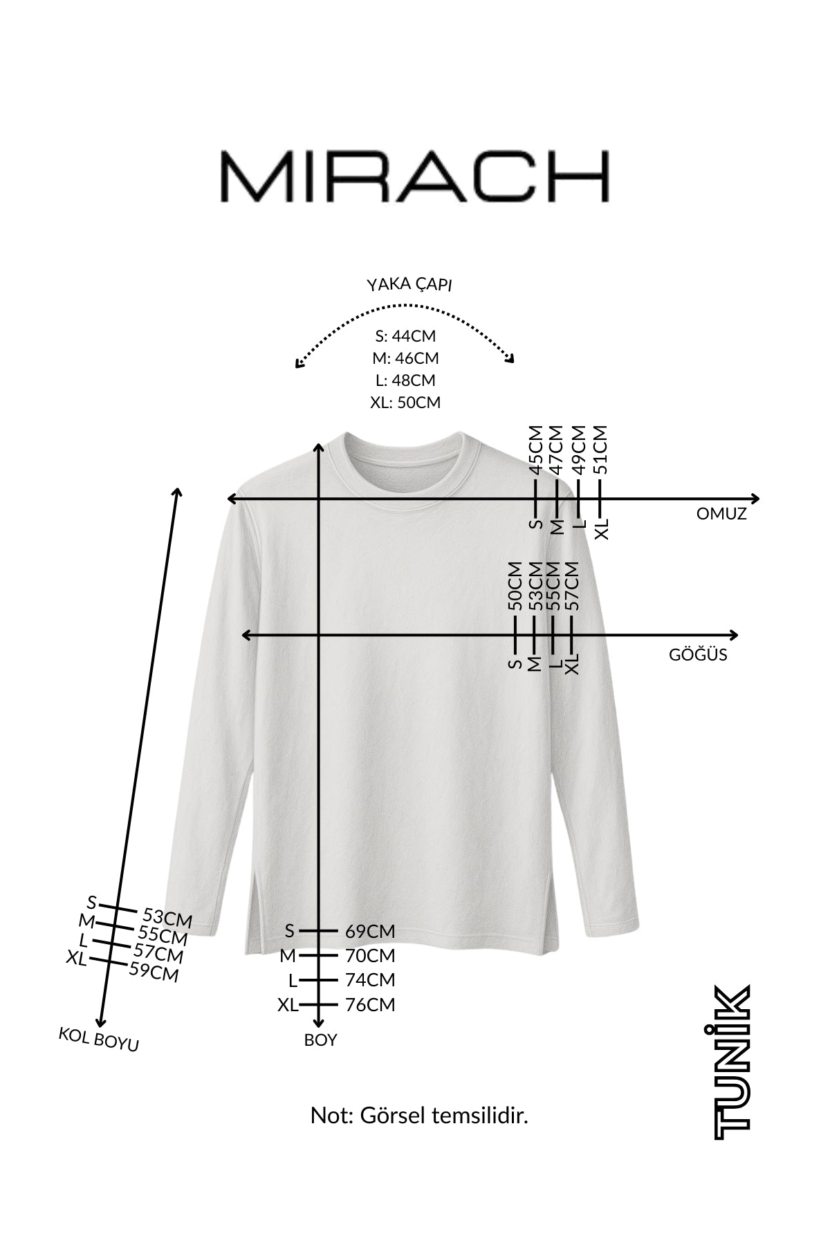 Uzun Kollu Tunik (Bandana Hediyeli) - Siyah
