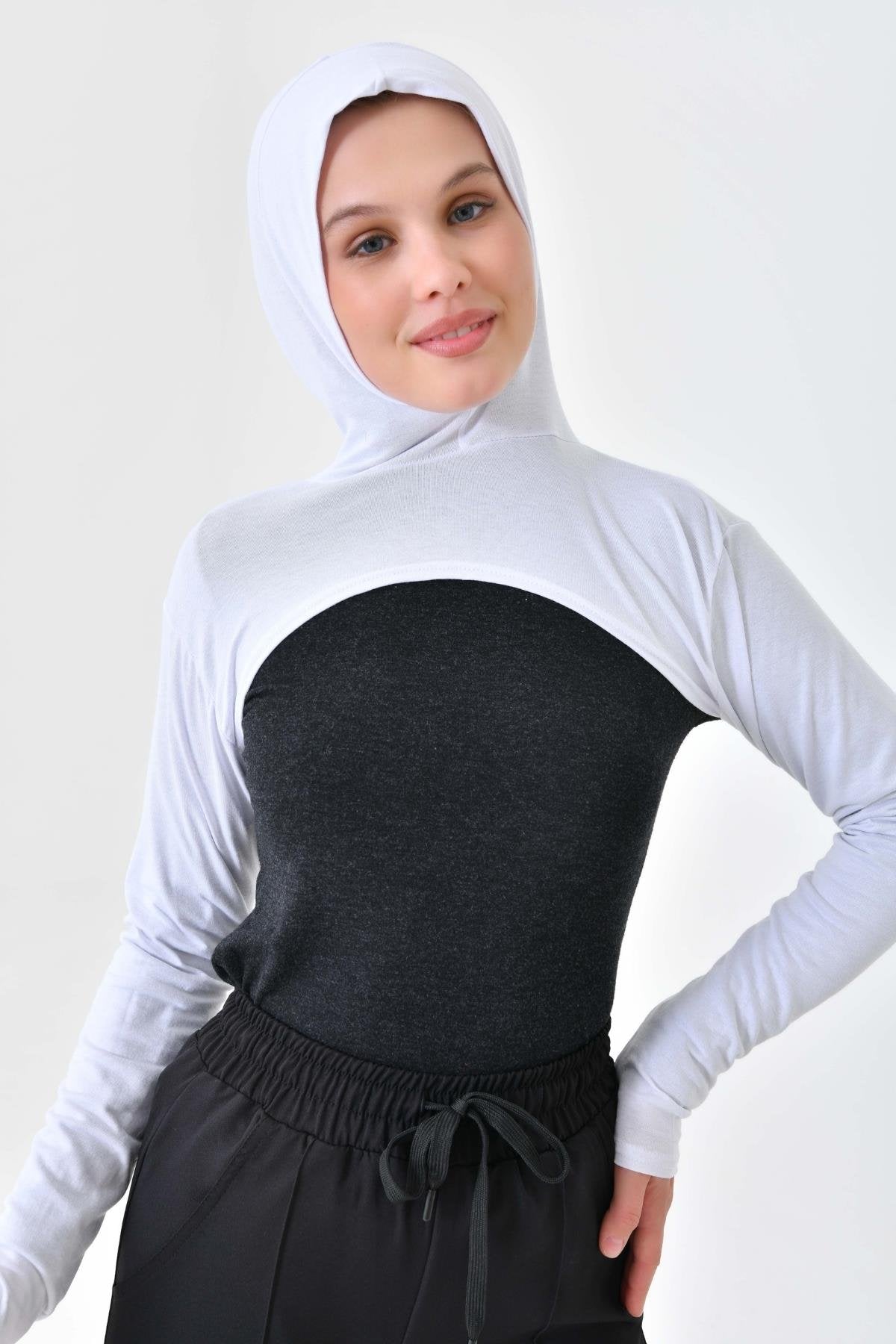 Boneli Boyunluklu Kolluk - Beyaz
