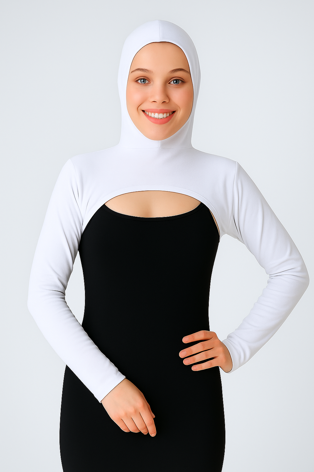 Boneli Boyunluklu Kolluk - Beyaz