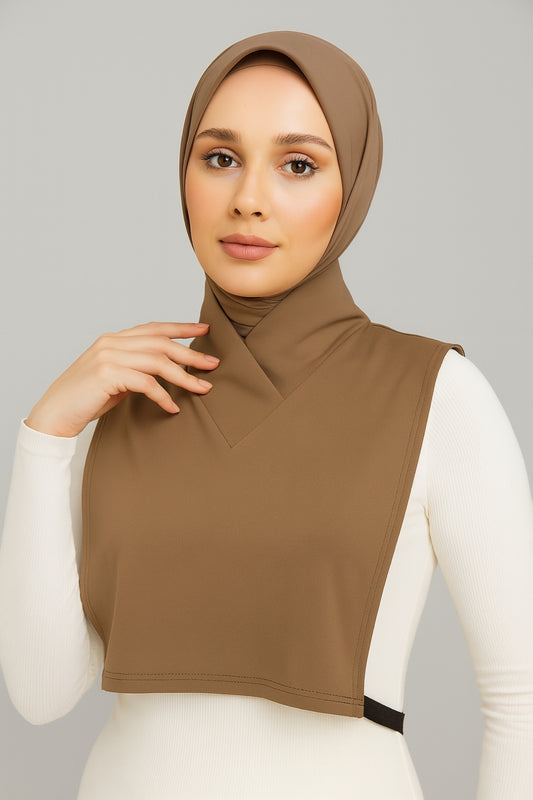 طوق رقبة بدون أكمام بياقة مدورة - أبيض