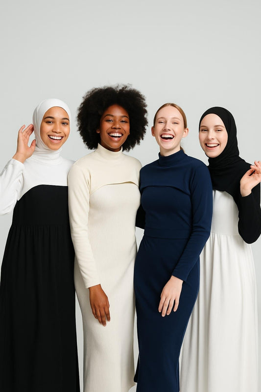 سوار ذراع بدون ياقة للرقبة - أسود