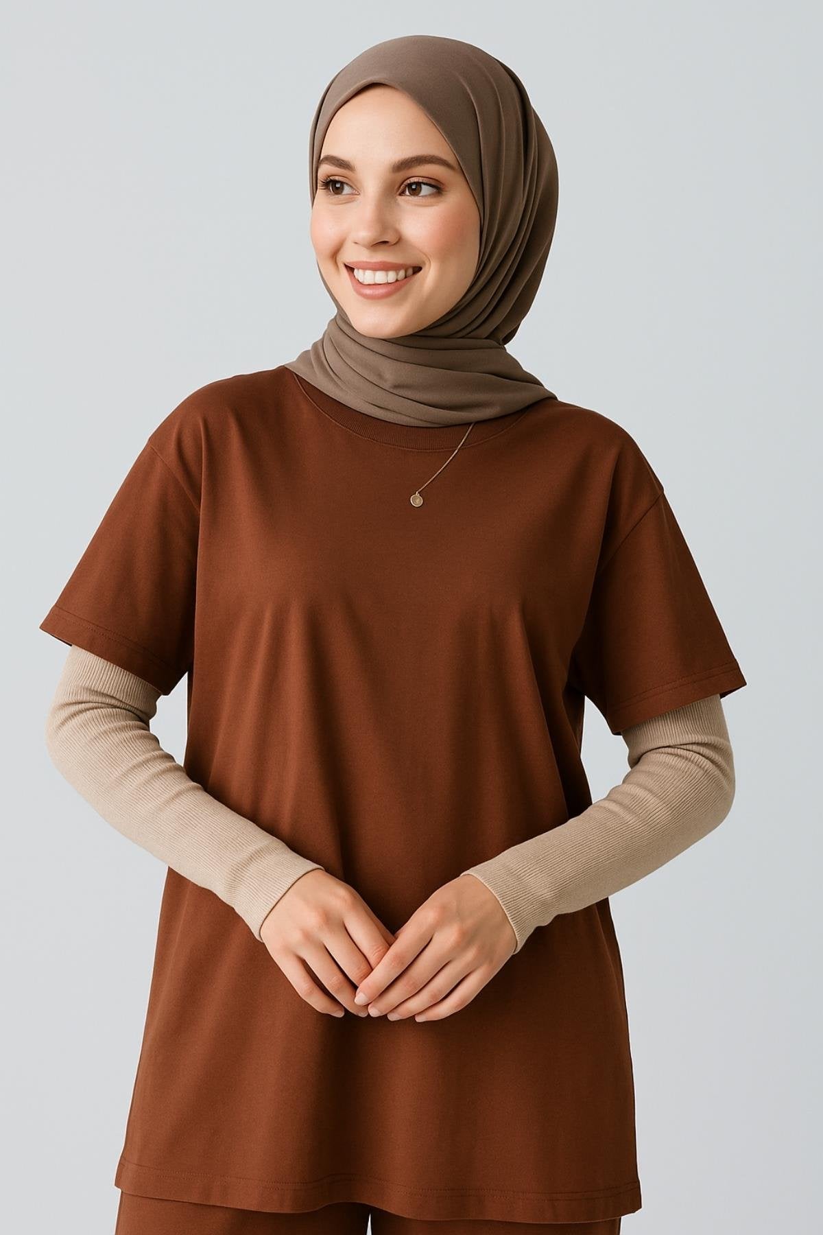 Fitilli Ekstra Uzun Kolluk - Bej