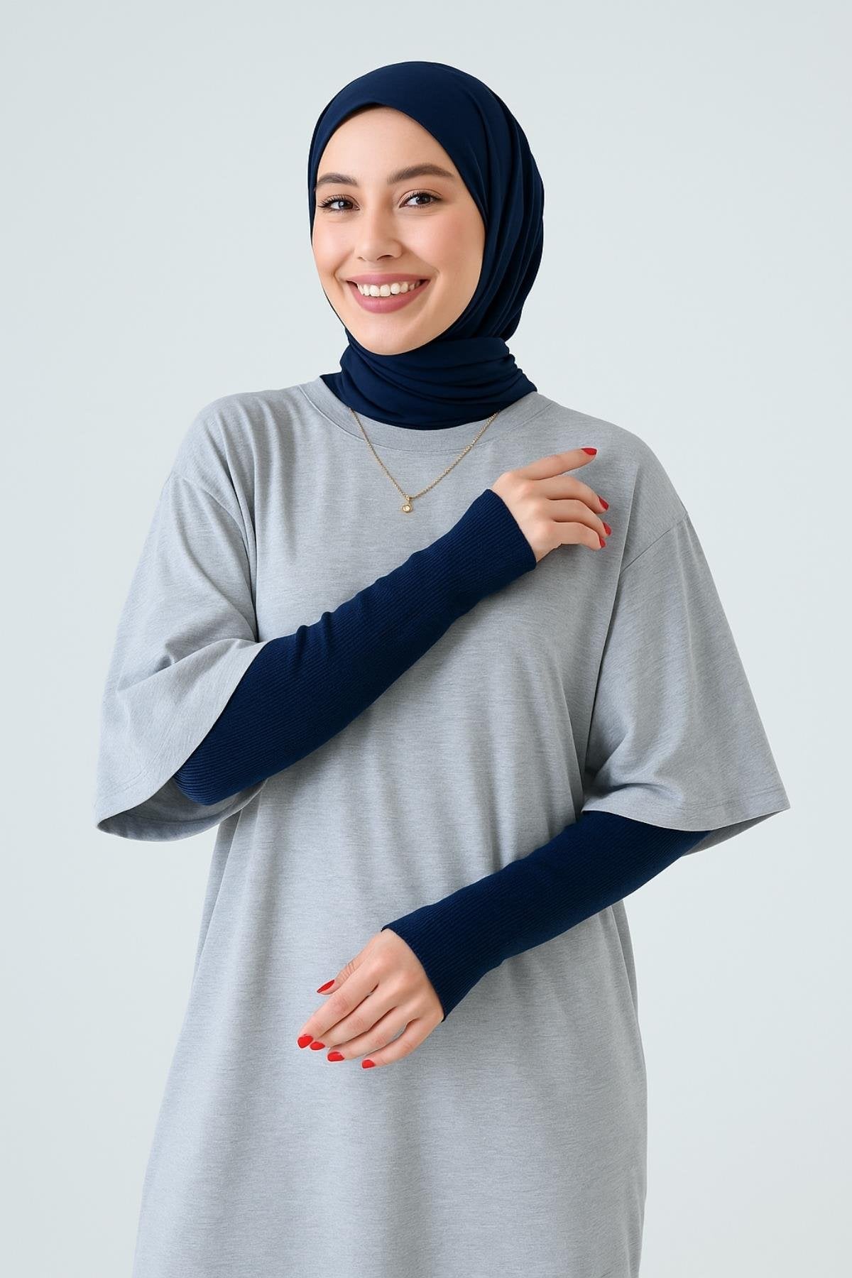 Fitilli Ekstra Uzun Kolluk - Lacivert