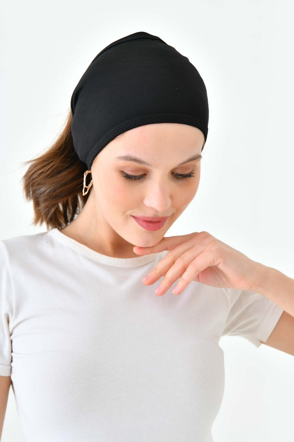 Geniş Bandana Bone - Siyah