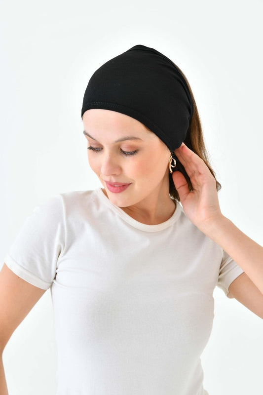 بونيه باندانا عريض - أسود