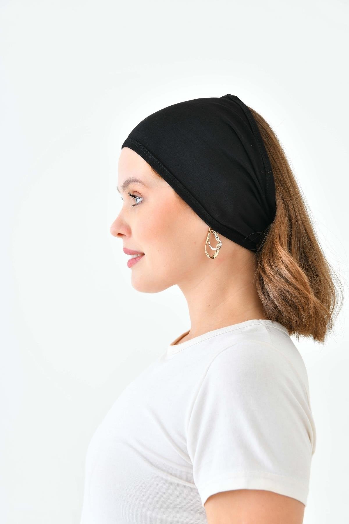 Geniş Bandana Bone - Siyah