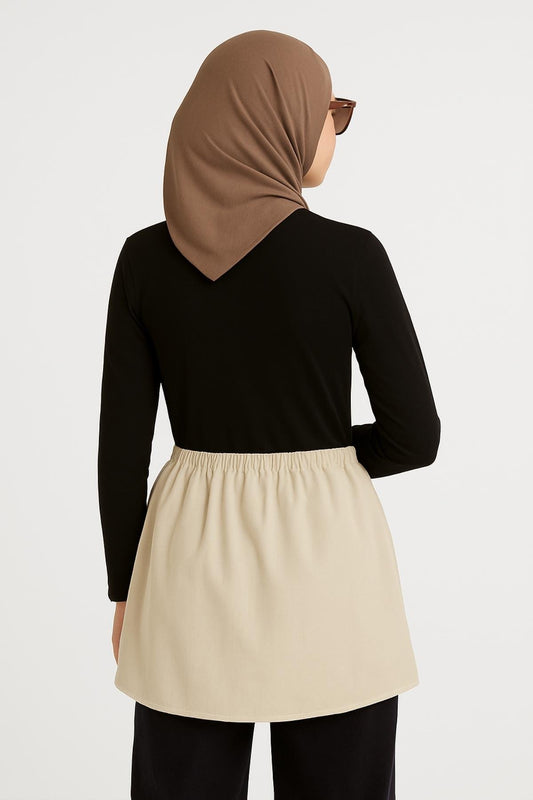 تنورة قميص - بيج