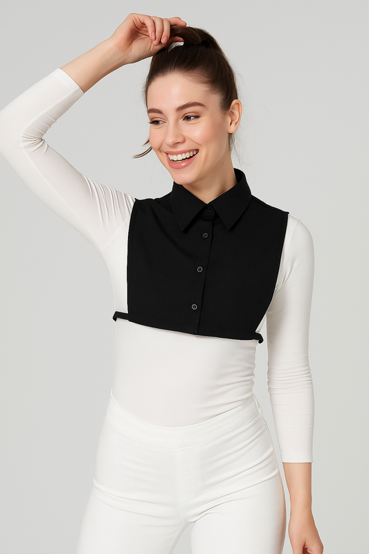 طوق القميص - أسود