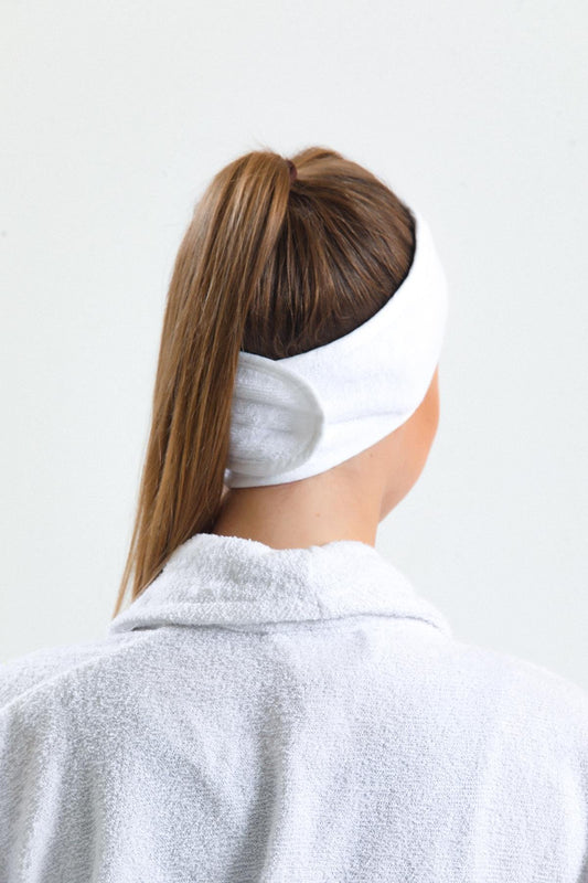 منشفة شعر قطنية 100% بيضاء (قطعة واحدة)