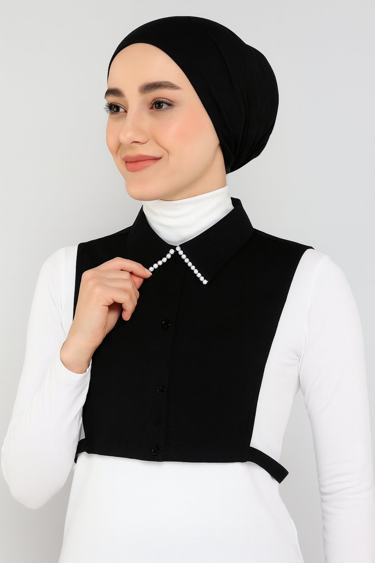 Pearl Shirt Collar - Black