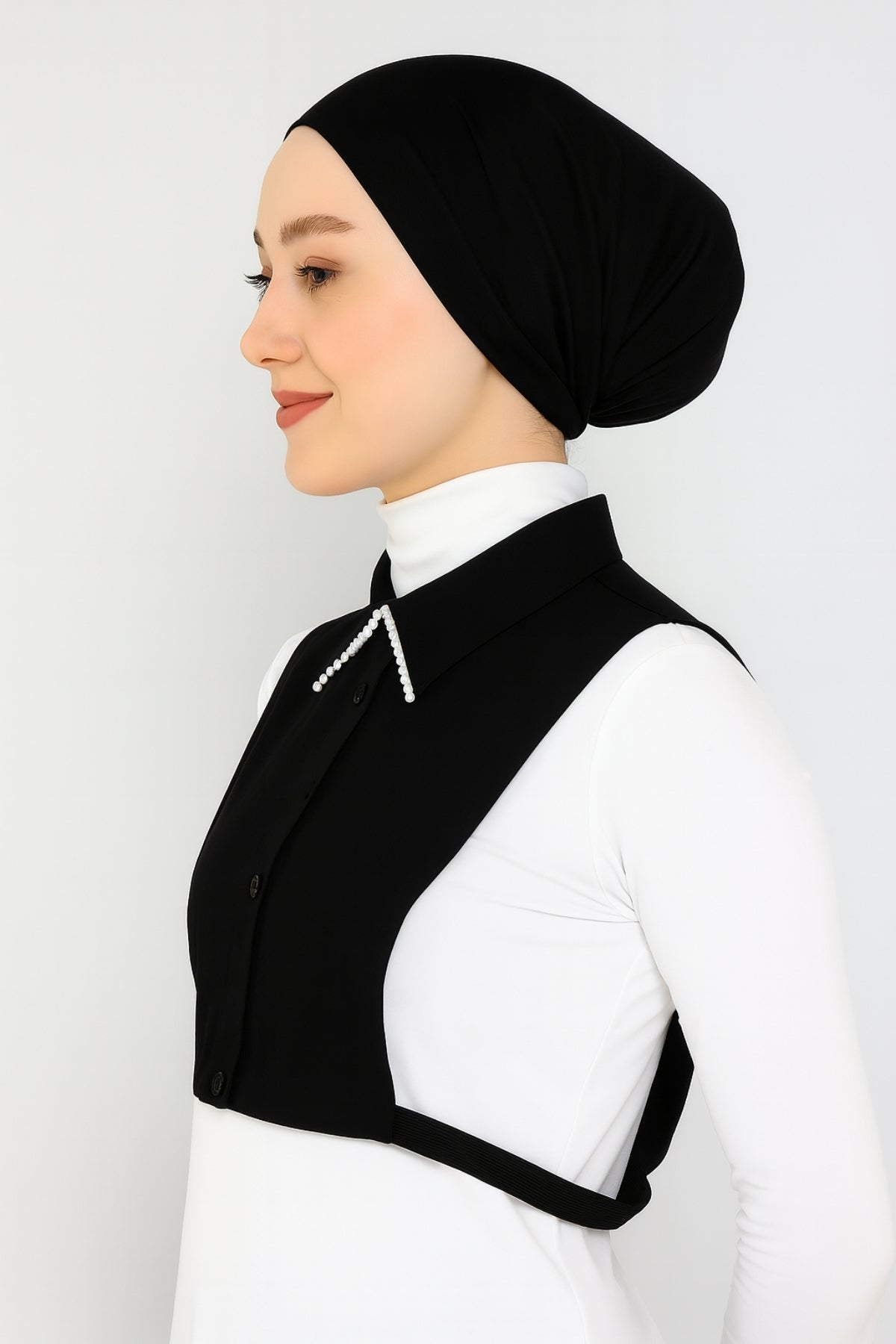 Pearl Shirt Collar - Black