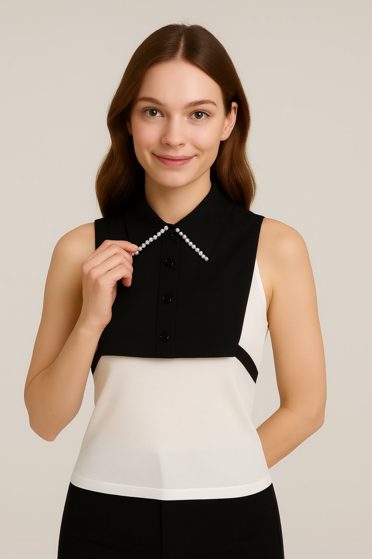Pearl Shirt Collar - Black
