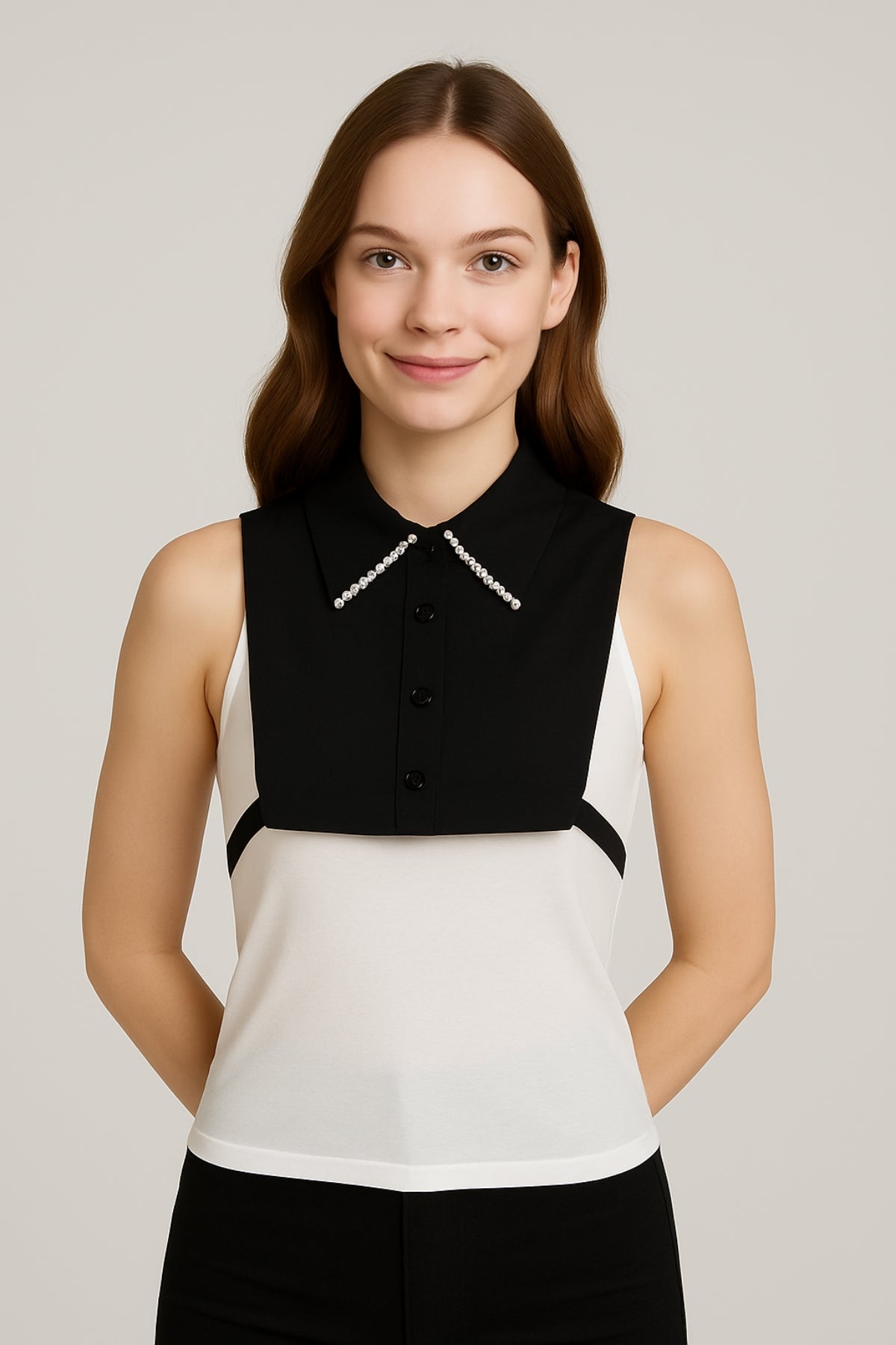Pearl Shirt Collar - Black