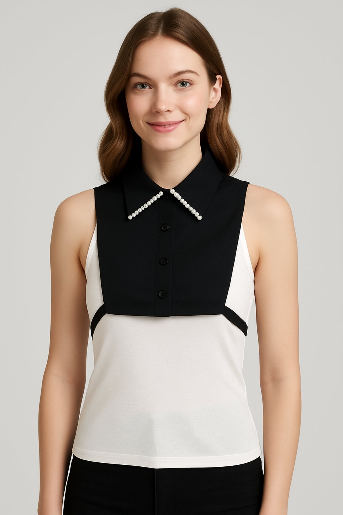 Pearl Shirt Collar - Black