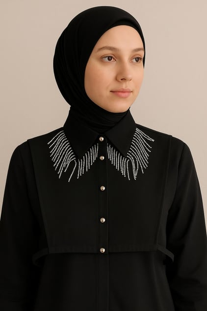 ياقة قميص بظلال لامعة - أسود | أوتلت