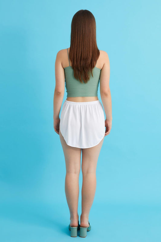 Kavisli Mayo Pareo Etek - Beyaz