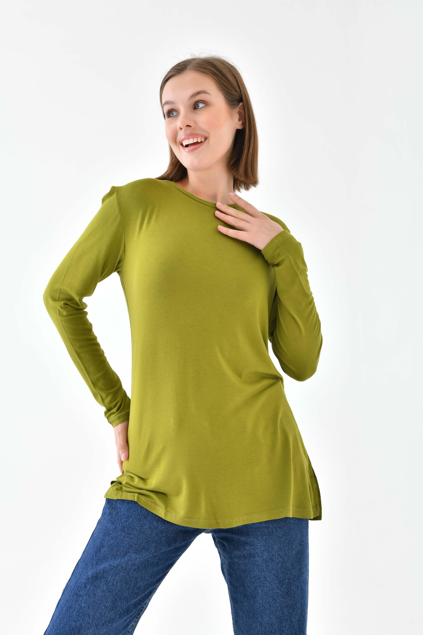 Klas Basic Tunik - Yağ Yeşili