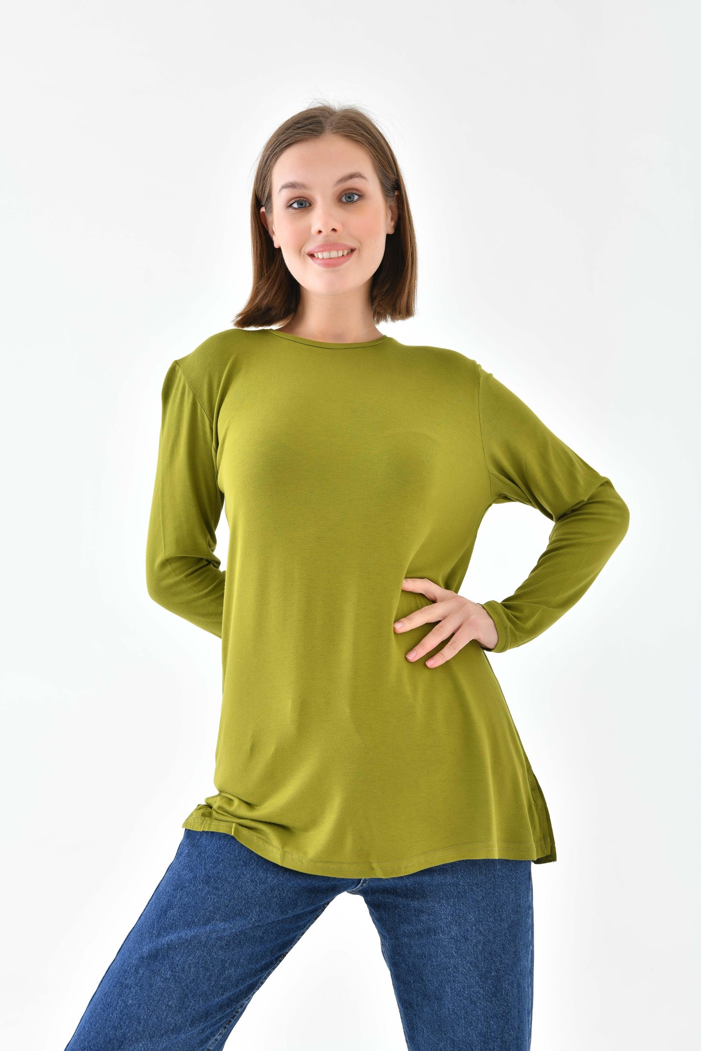 Klas Basic Tunik - Yağ Yeşili