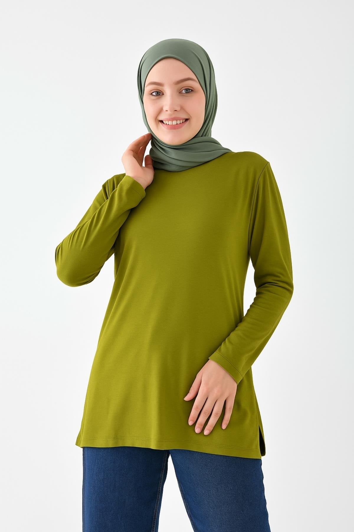 Klas Basic Tunik - Yağ Yeşili
