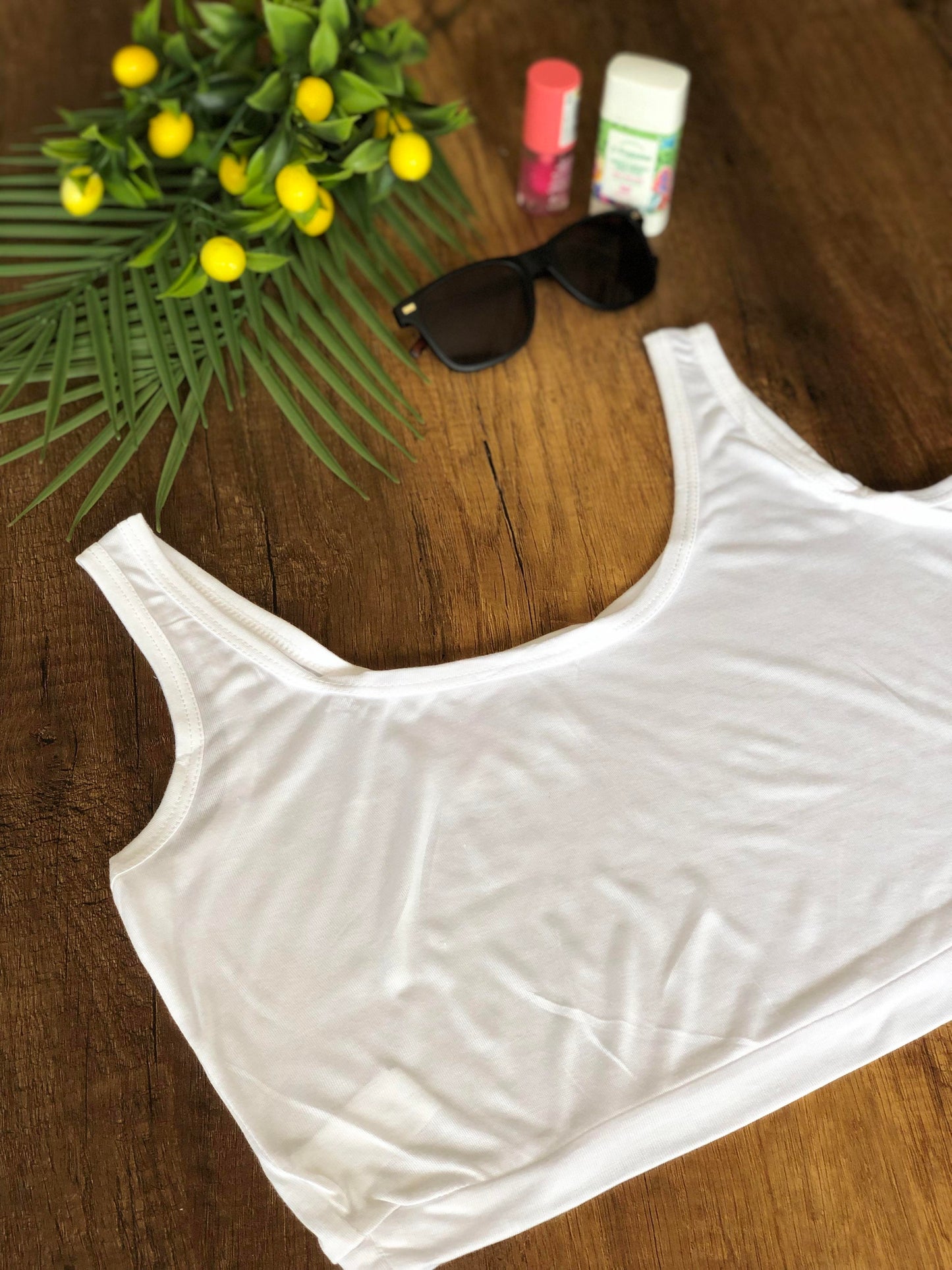 Kolsuz Crop Büstiyer Düz Renk - Beyaz