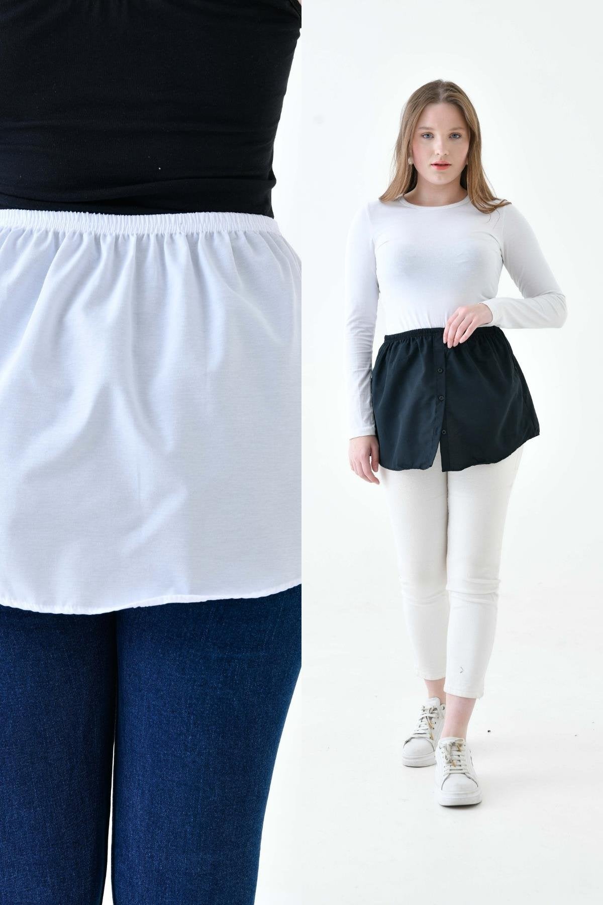 MIRACH Curve Büyük Beden 2'li Paket Gömlek Etek