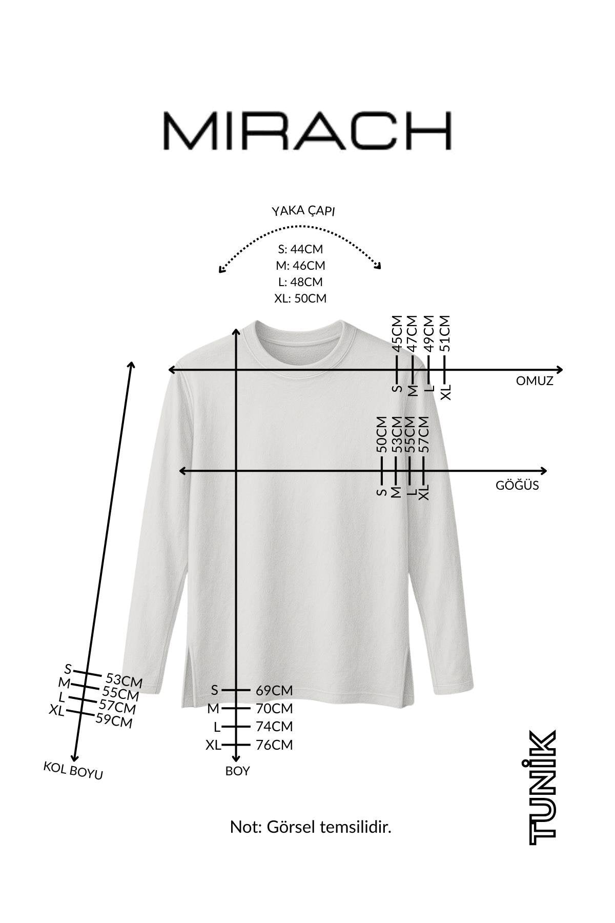 MIRACH Curve Büyük Beden Uzun Kollu Tunik (Bandana Hediyeli) - Saks