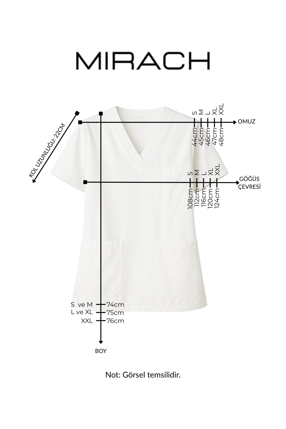 Tek Üst 4 Cepli Scrubs Forma - Şeker Pembe