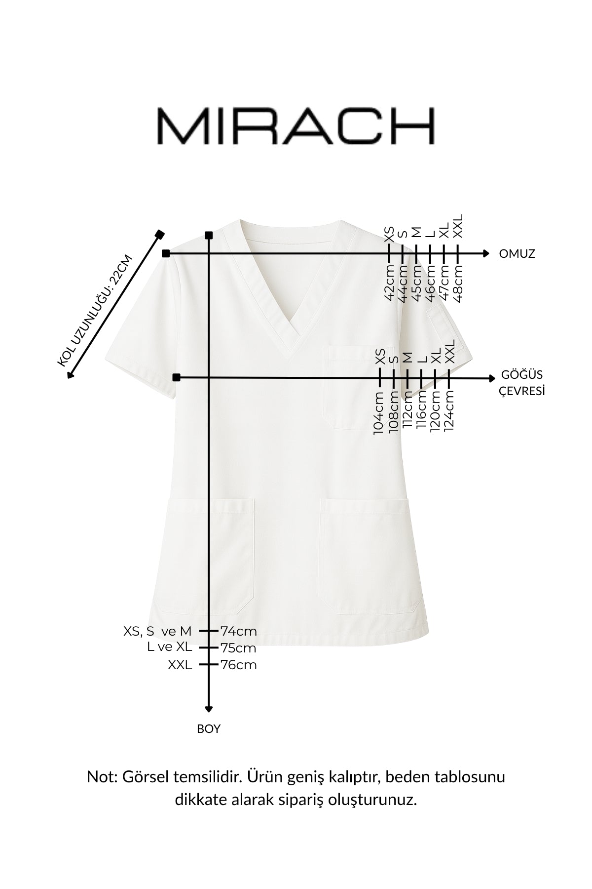 Tek Üst 4 Cepli Erkek Scrubs Forma - Siyah