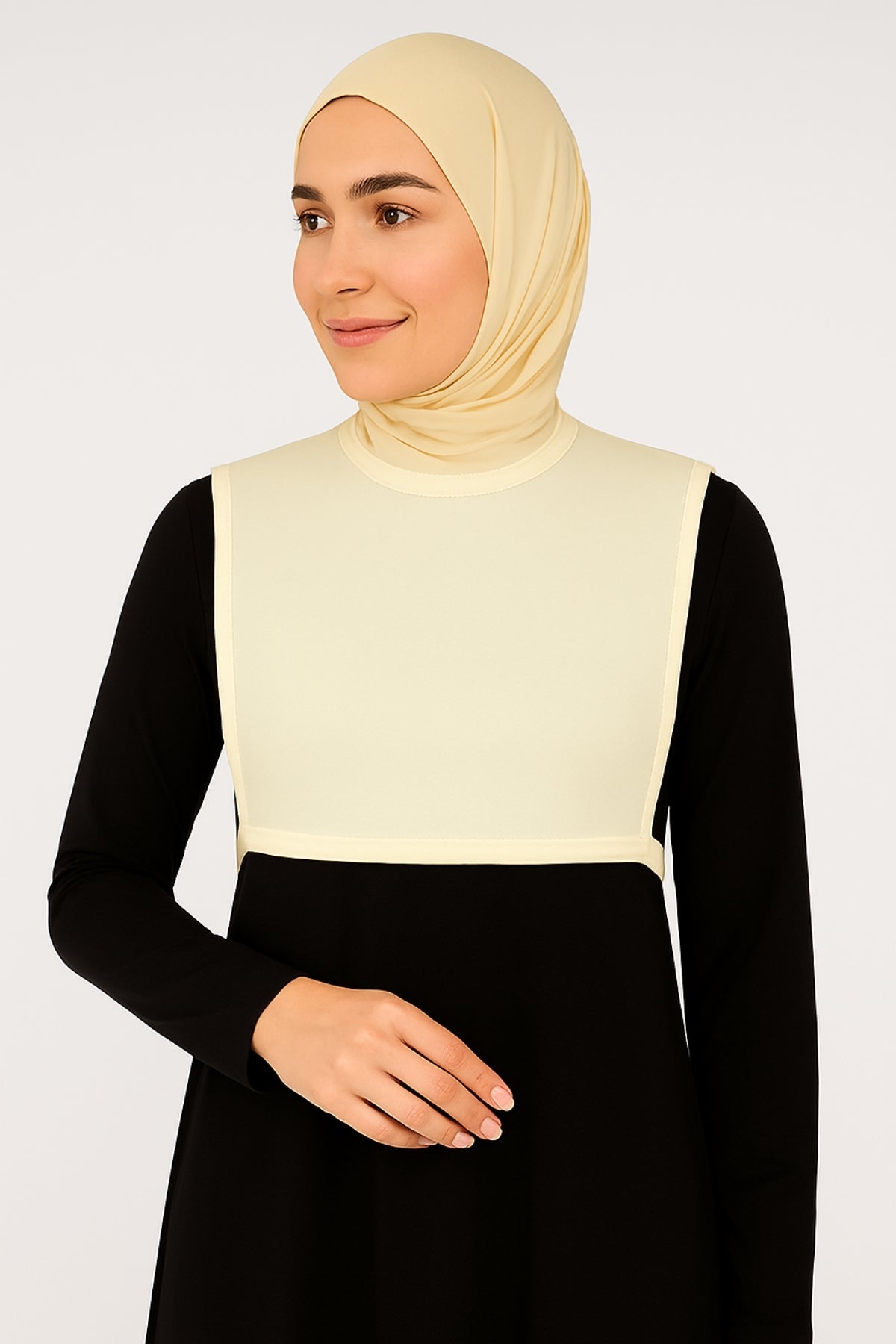Sıfır Yaka Kolsuz Boyunluk - Krem