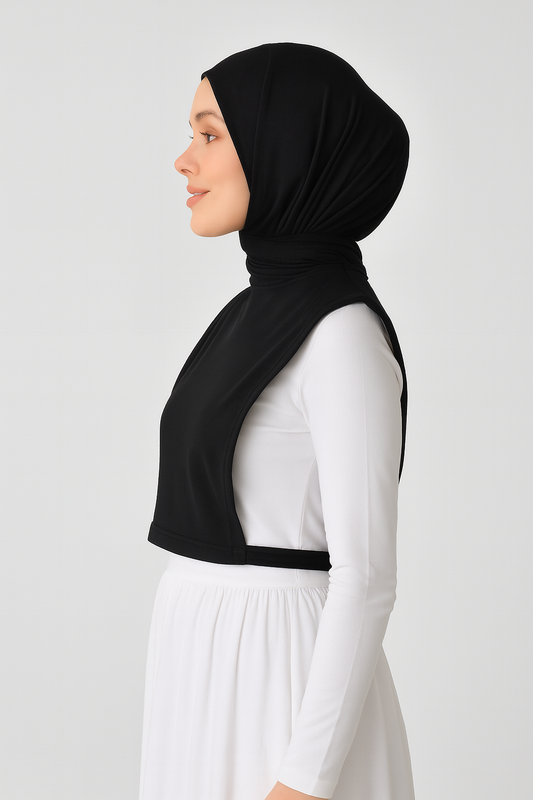 طوق بدون أكمام بدون ياقة - أسود