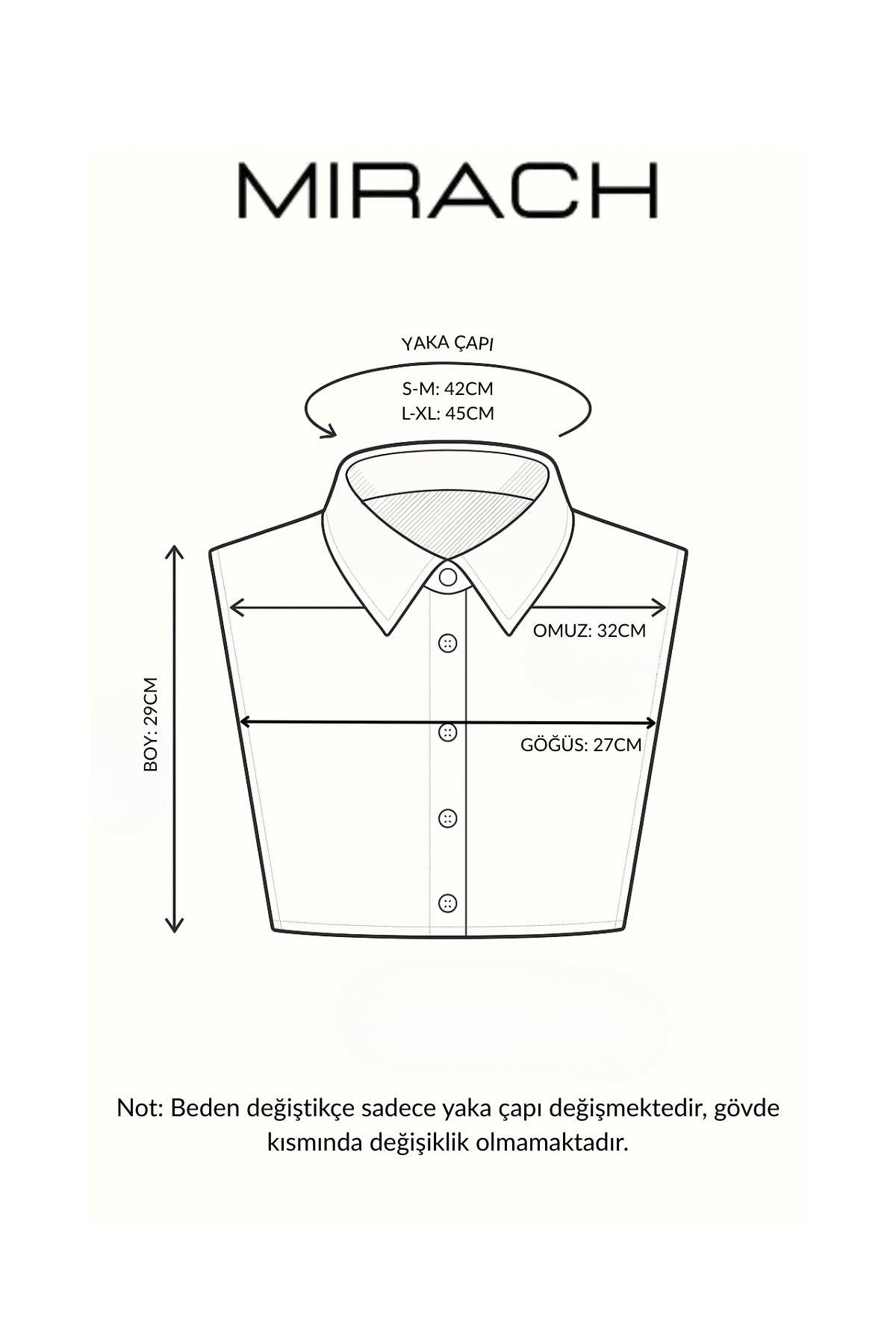 Sivri Yakalı Gömlek Yakası - Beyaz