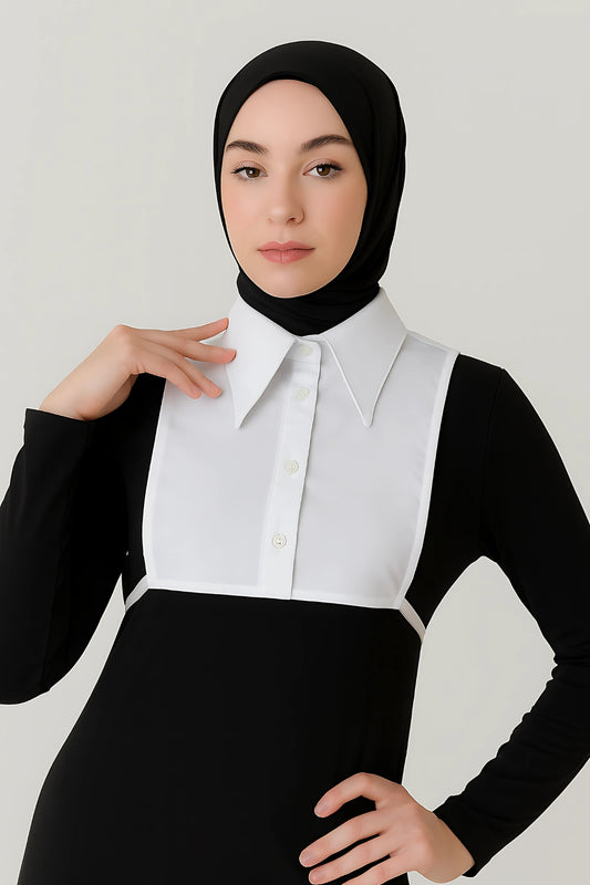 Sivri Yakalı Gömlek Yakası - Beyaz