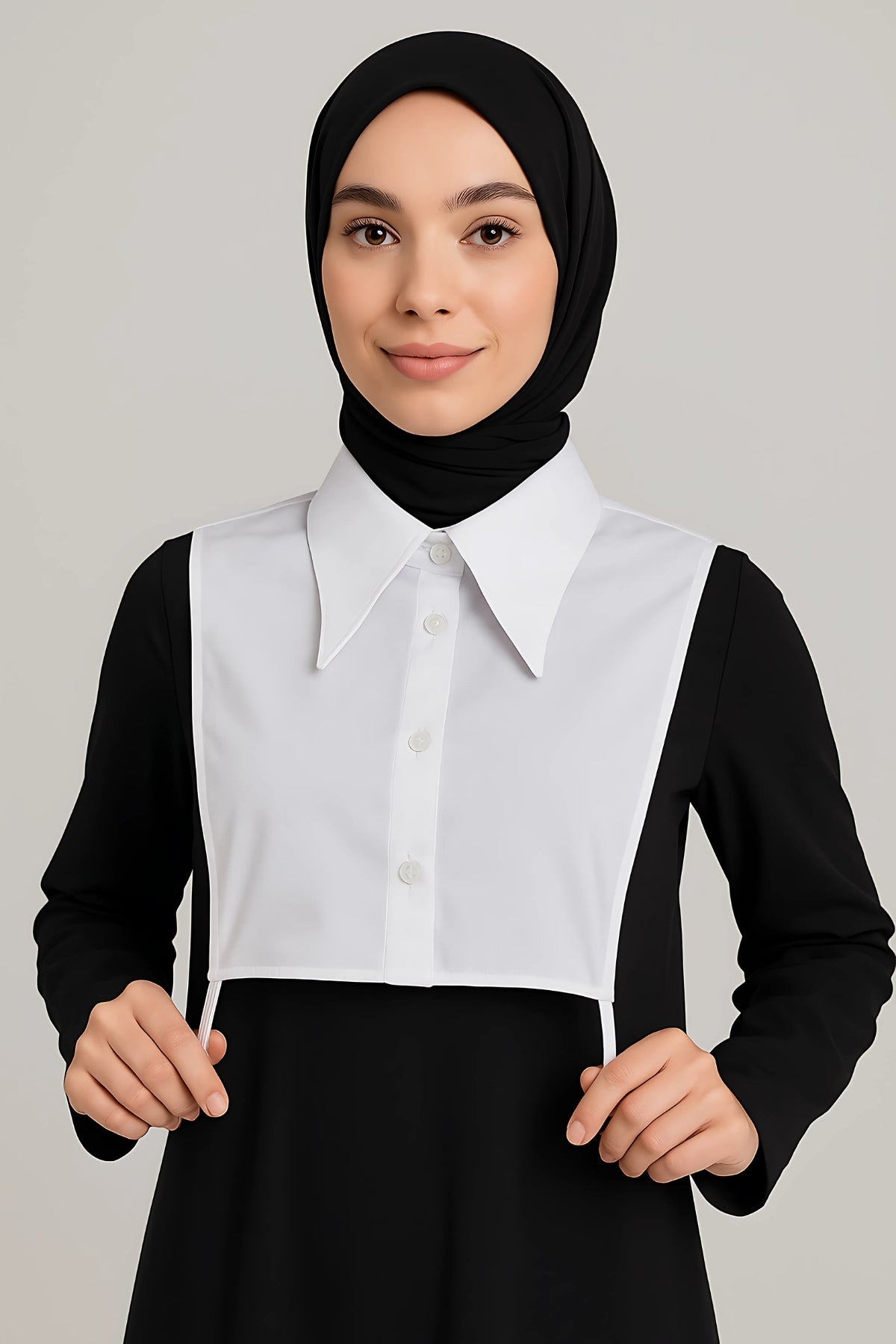 Sivri Yakalı Gömlek Yakası - Beyaz