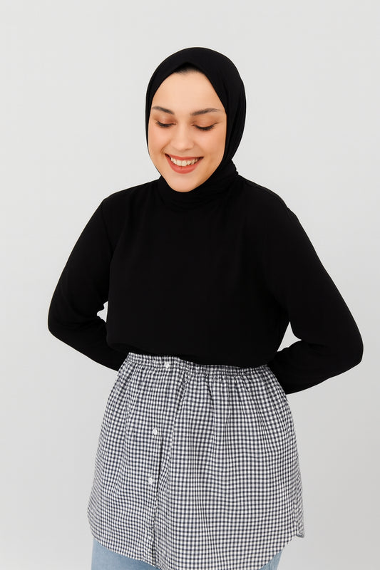 تنورة قميص - أسود