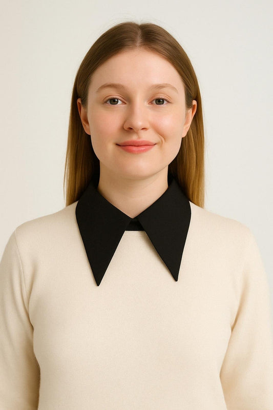 Tek Yaka Siyah Renk Sade Yaka