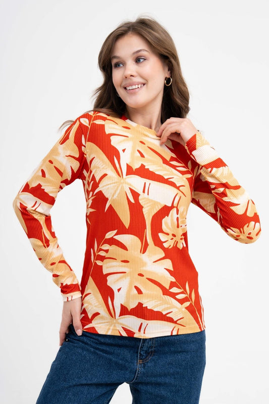 Uzun Kol Fitilli Örme Bluz - Harmony