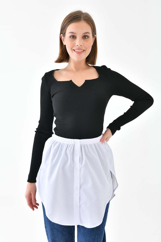 تنورة قميص - أسود