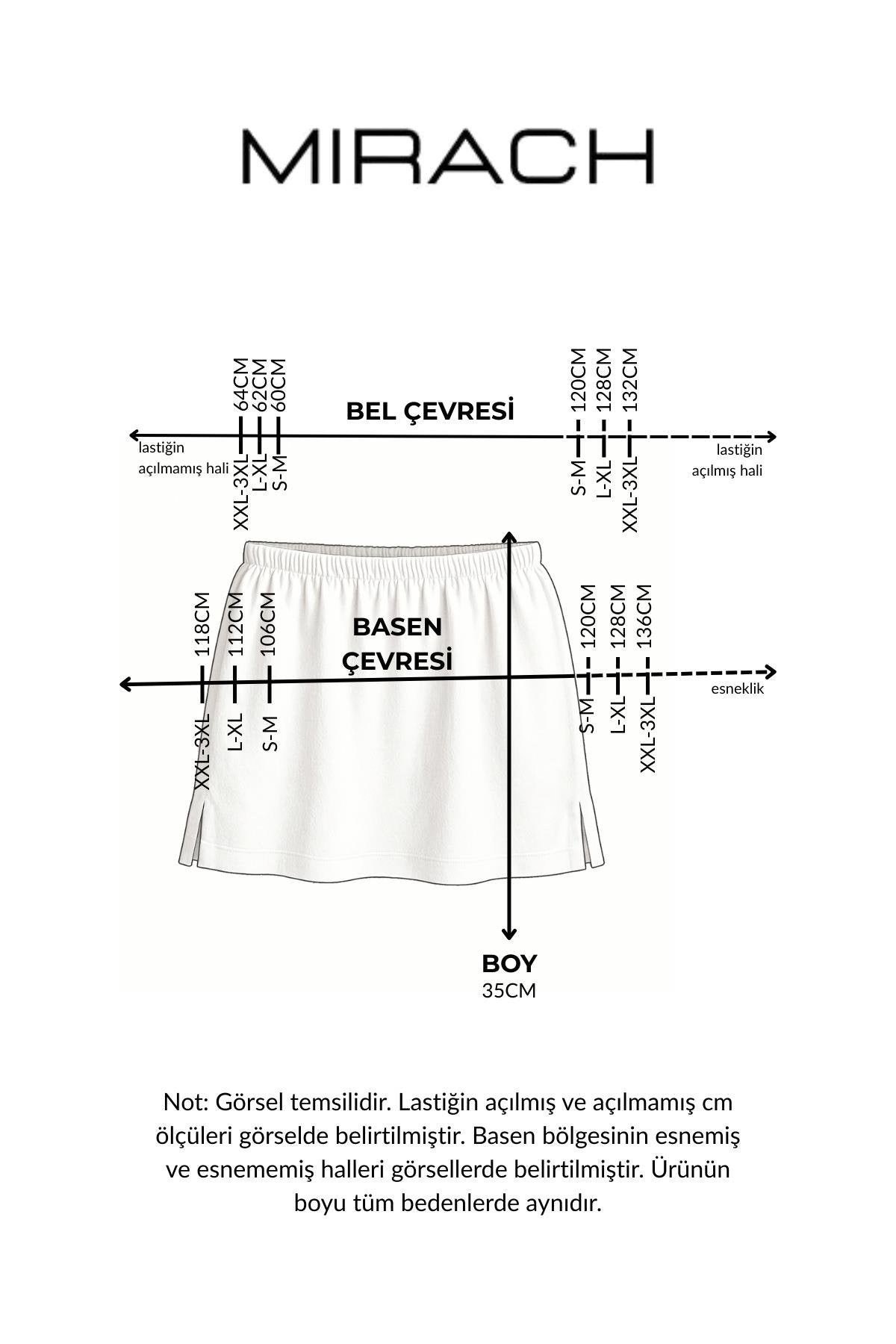 Yırtmaçlı İçlik Etek - Beyaz