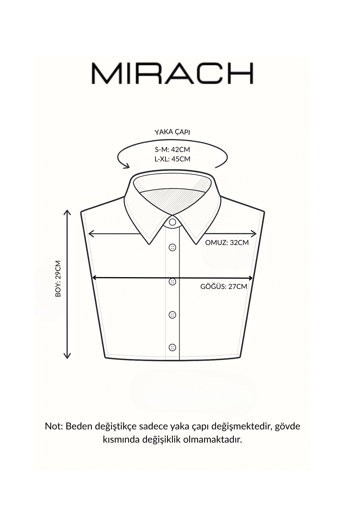 Zincirli Gömlek Yakası - Beyaz