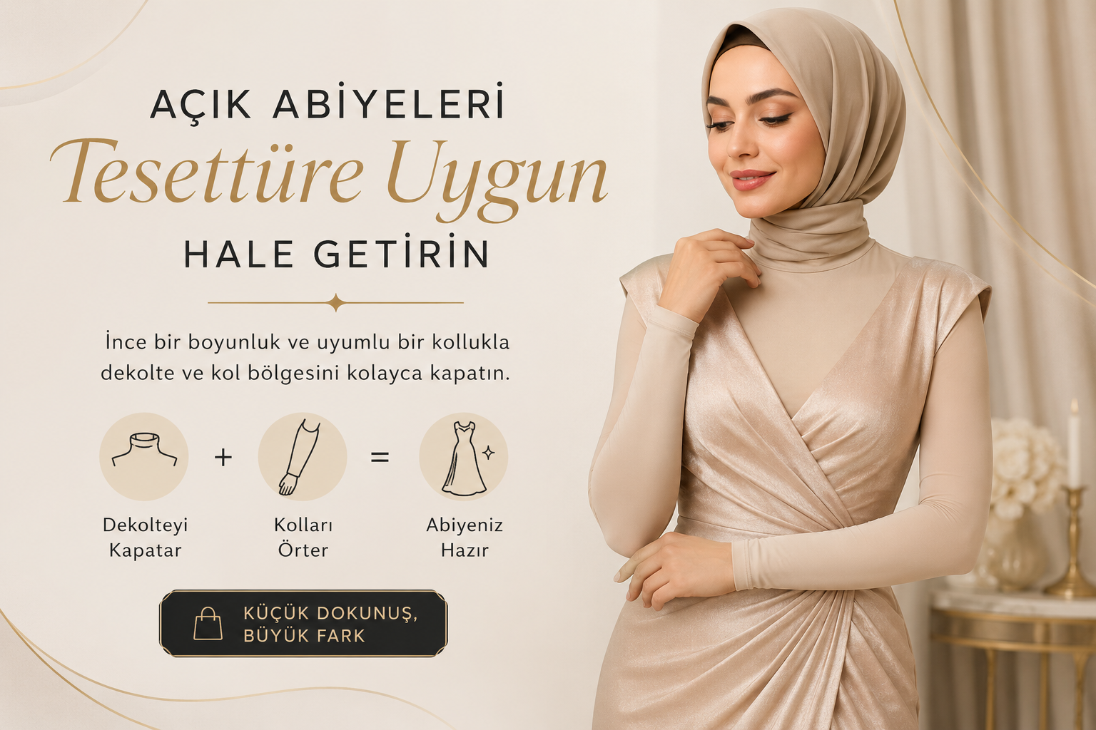 "Abiye İçin Boyunluk ve Kolluk: Açık Elbiseyi Kapatmanın Şık Yolu"