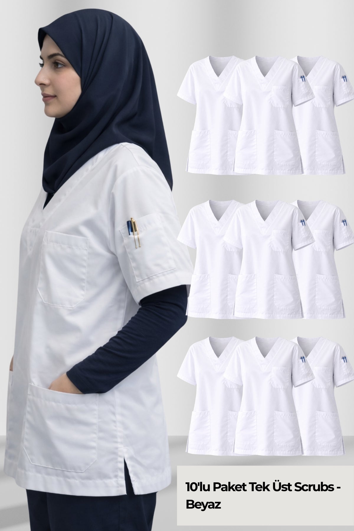 Kadın Scrubs Takım Seti | 10’lu Medikal Forma | Farklı Renk Seçenekleri