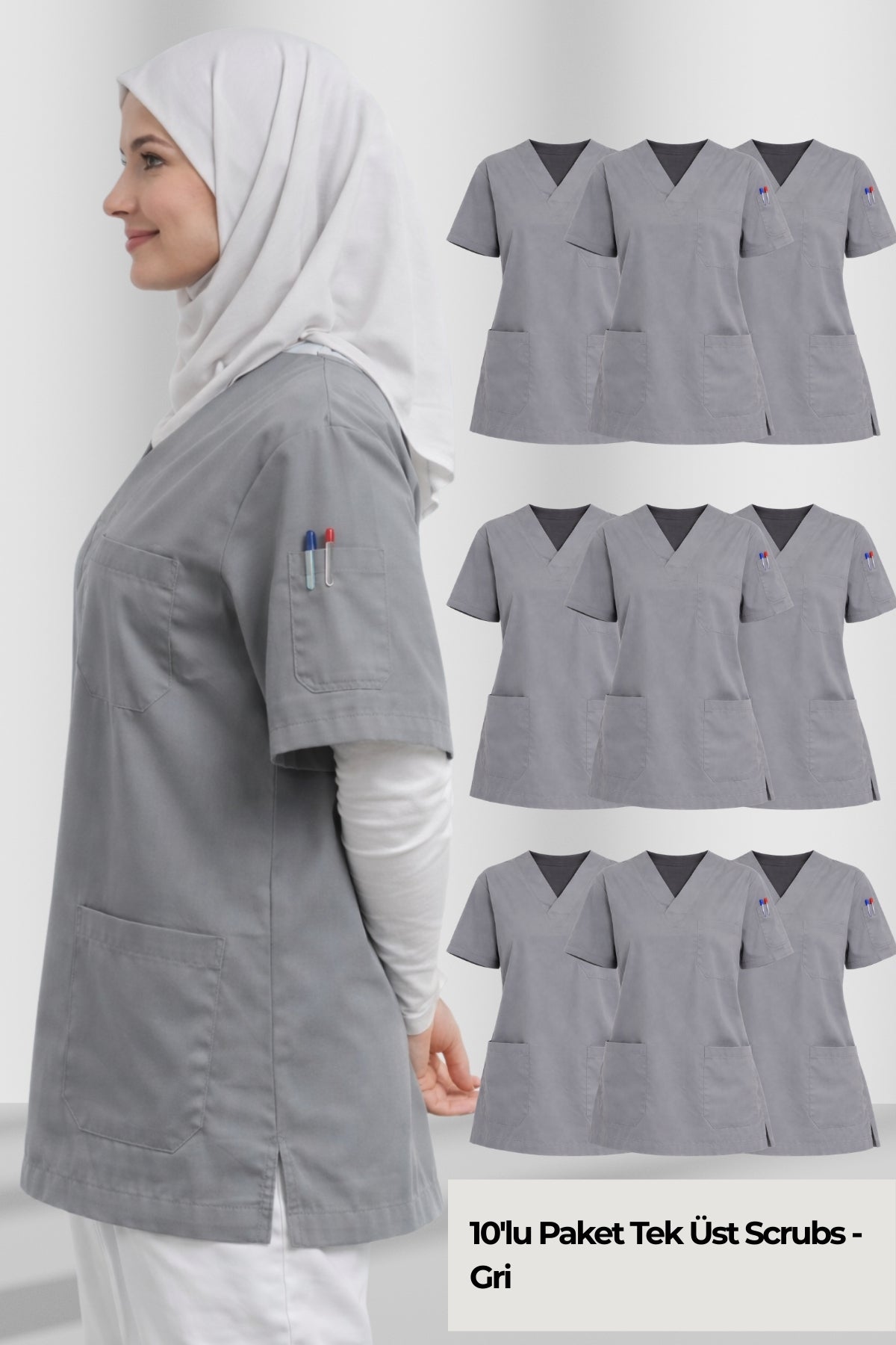 Kadın Scrubs Takım Seti | 10’lu Medikal Forma | Farklı Renk Seçenekleri