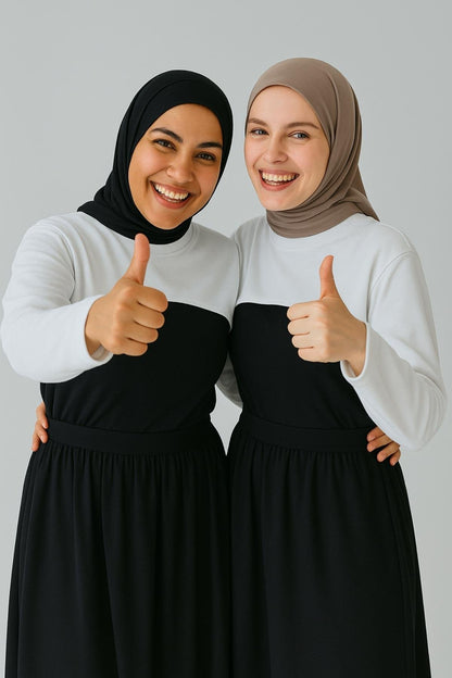 2'li Paket Beyaz Dik Yaka Boyunluklu Kolluk