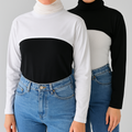 Siyah Beyaz Penye Boyunluklu Kolluk - 2'li Avantajlı Paket