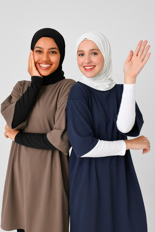 2'li Paket Lastikli Kolluk Seti - Beyaz ve Siyah