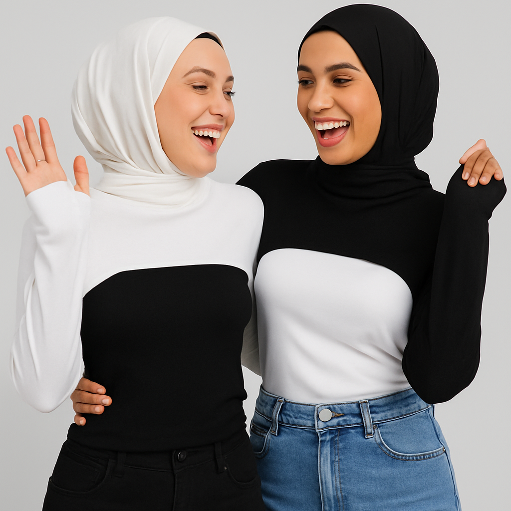 Tesettür boyunluk ve kolluk kombinasyonu ile modern ve rahat stil – kadın kolluk ve boyunluklu kolluk modeli